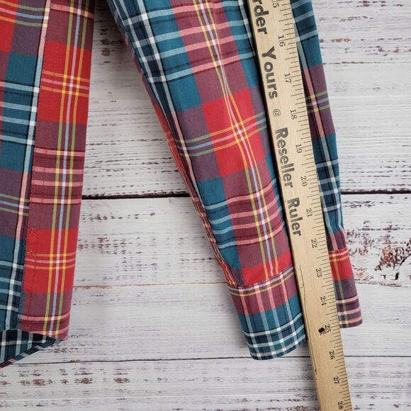 J. Crew Slim Fit Button Down Mens Size S Shirt Cotton Plaid Red Casual - Picture 3 of 8